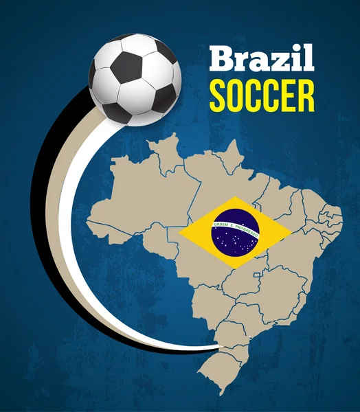 Mapa abstrato com bola de futebol . — Vetor de Stock