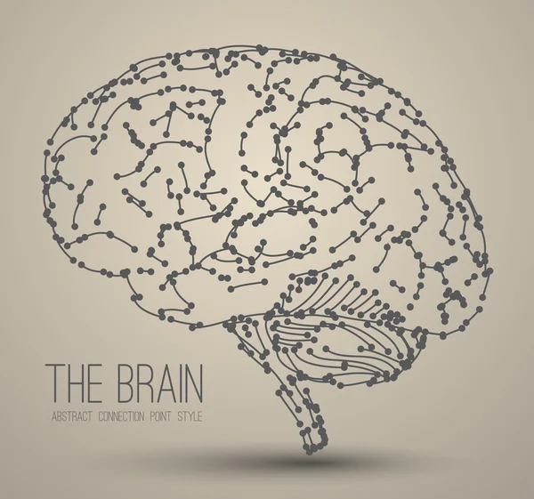 Cérebro abstrato com ícones planos —  Vetores de Stock