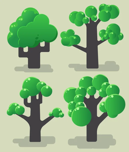 Tree set — Stock Vector