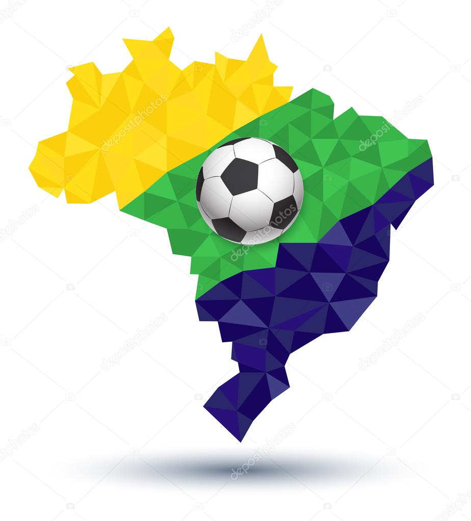 Abstract map with soccer ball.