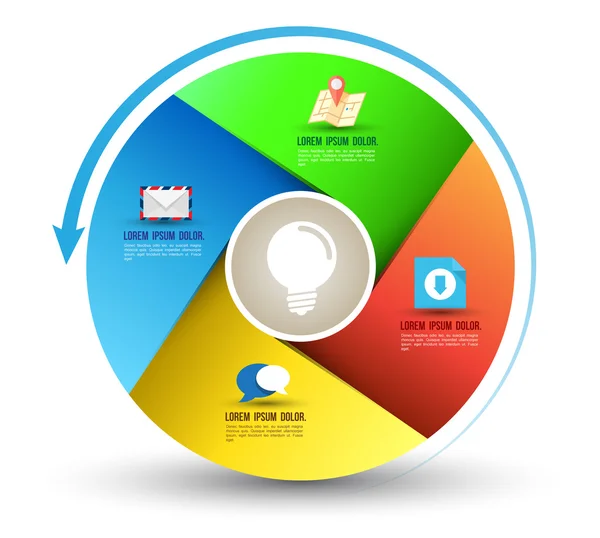 Modèle de concept d'entreprise avec icônes — Image vectorielle