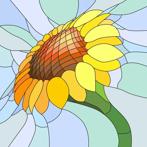 Ilustración vectorial de girasol amarillo . — Vector de stock