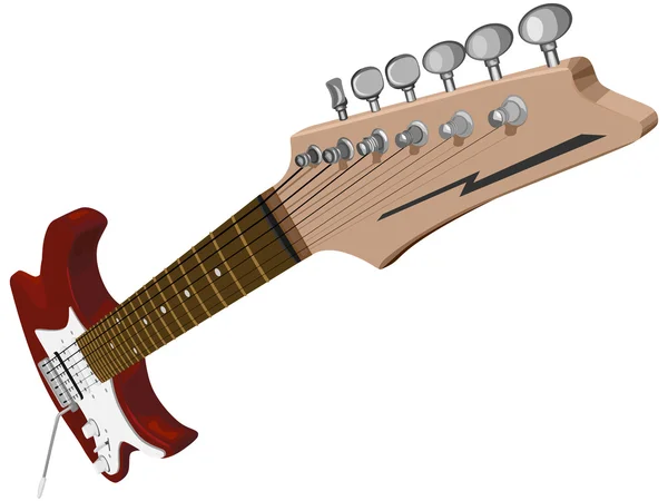 Ilustración horizontal con guitarra eléctrica roja . — Archivo Imágenes Vectoriales