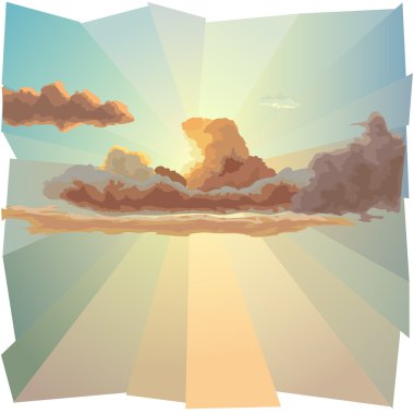 arka plan bulut ile güneş ve güneş ışınlarının kapsar.