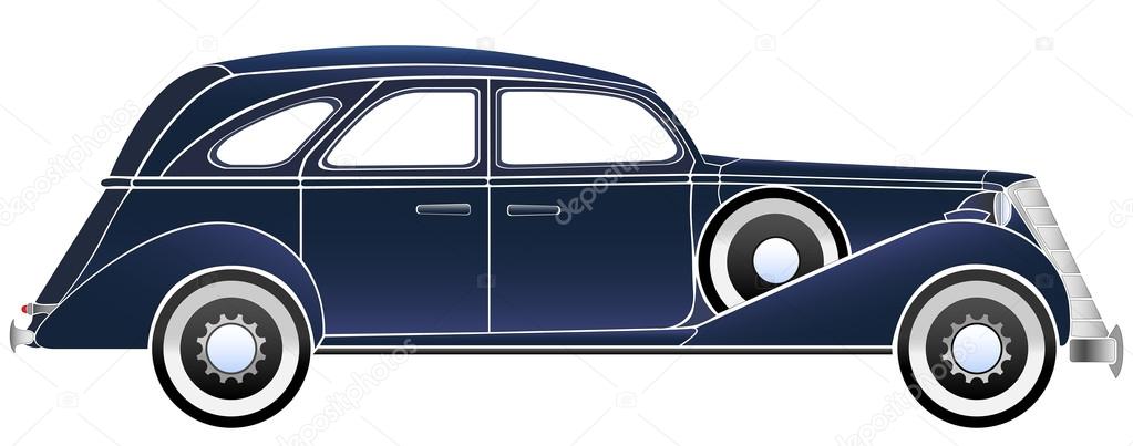 Vector illustration of old vintage car.