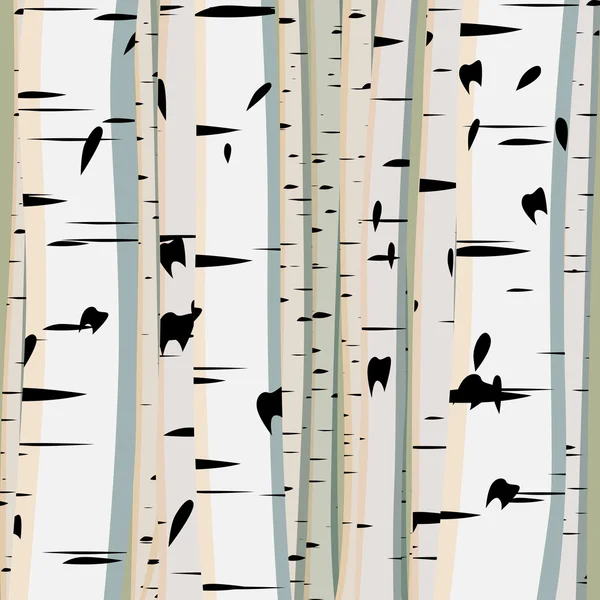 Square illustration of trunks birches. — Stock Illustration Square illustration of trunks birches. Stock Vector