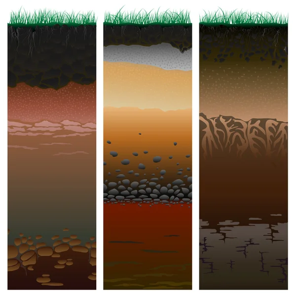 Cut of soil columns (profile). — Stock Vector