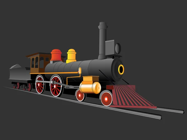 Vector illustration of old steam train — Stock Vector