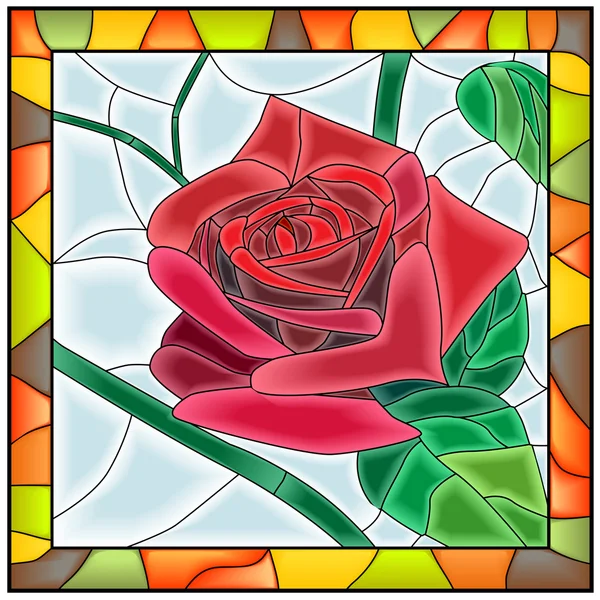 Vektorové ilustrace květina červená růže. — Stockový vektor