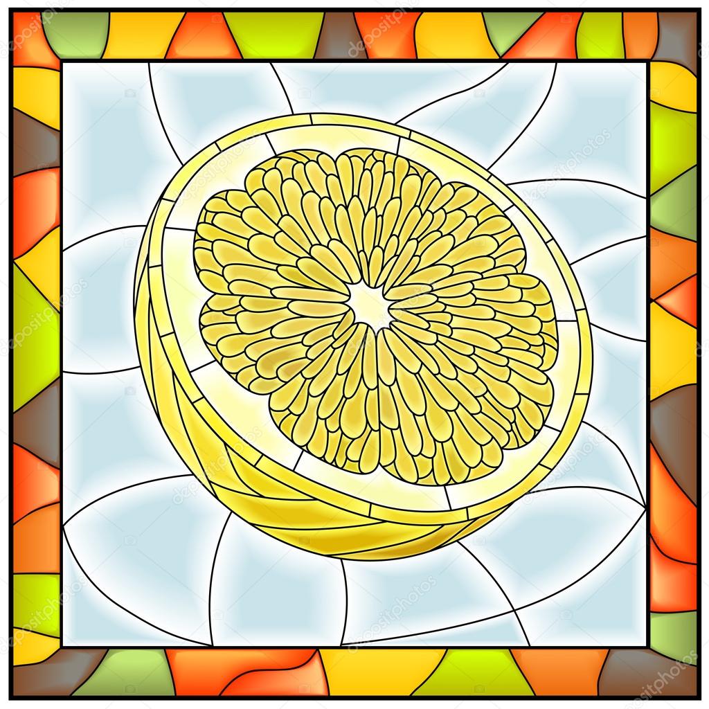 Vector illustration of fruit yellow lemon.