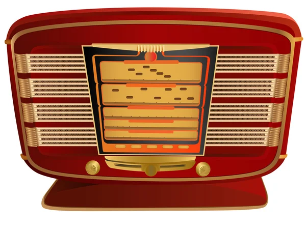 Векторная иллюстрация красного ретро-радио . — стоковый вектор