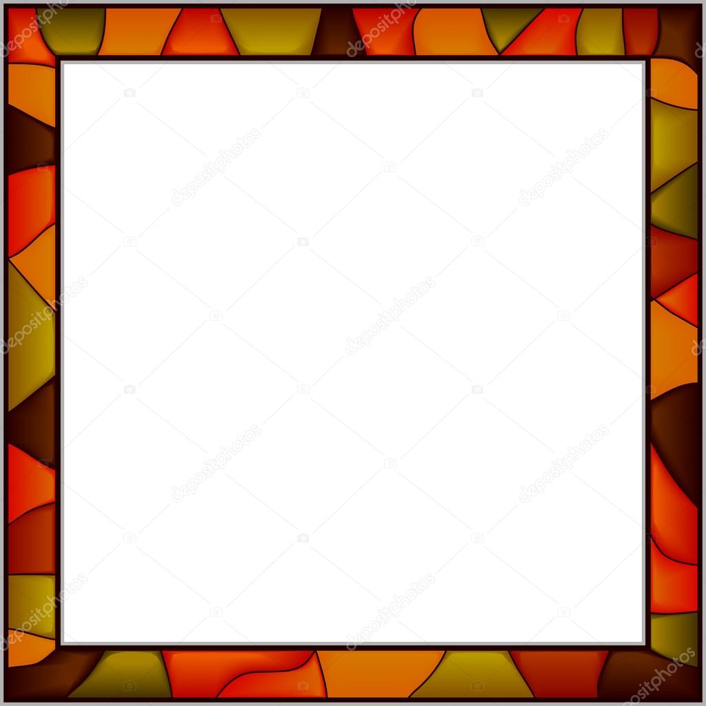 Vector stained-glass window frame for photography.