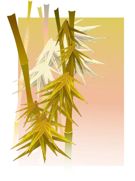 Bambù asiatico in una nebbia alla luce del sole . — Vettoriale Stock