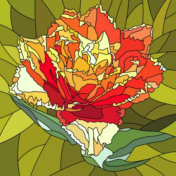 Ilustração vetorial da flor de tulipa . — Vetor de Stock