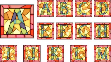 Mosaic capital letters alphabet. clipart