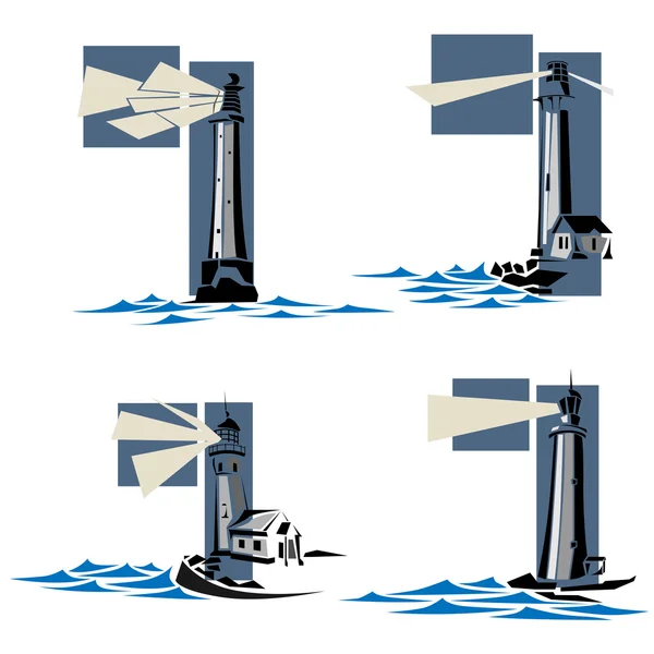 Set of lighthouse icons. — Stock Vector