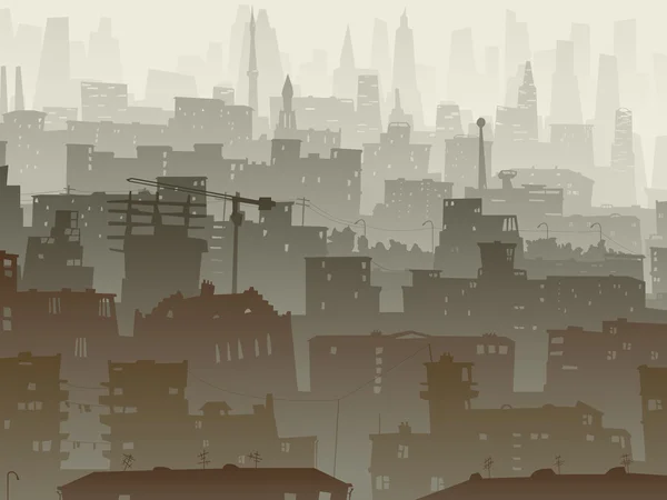 Абстрактная иллюстрация большого города в сумерках . — стоковый вектор