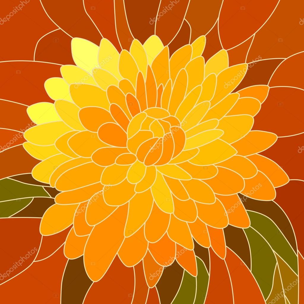 黄色の花菊のベクトル イラスト ストックベクター C Vertyr