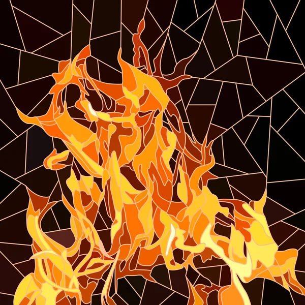 Vektor des Feuers im Mosaik. — Stockvektor