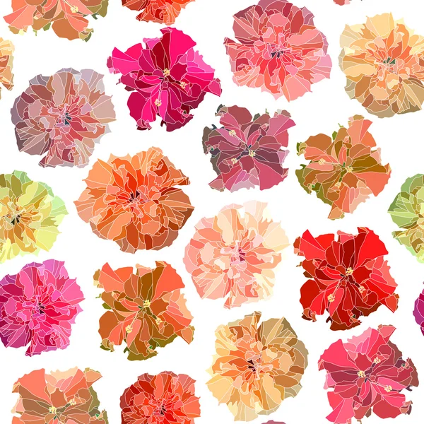 Seamless hibiscus vector background. — Stock Vector