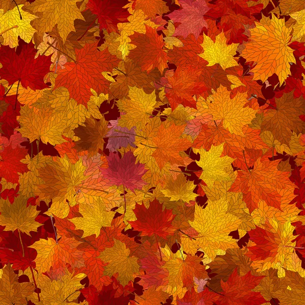 Autumn maple leaves, seamless background. — Stock Vector
