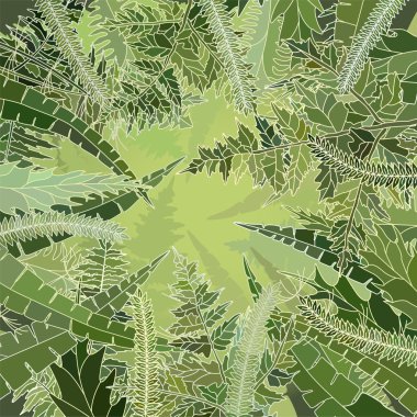 birçok farklı çim kare arka plan.