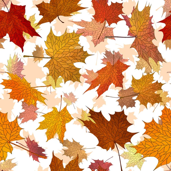 Maple Herfstbladeren, naadloze achtergrond. — Stockvector