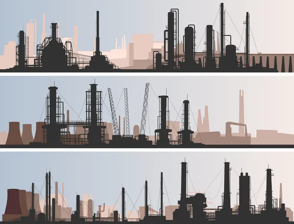 Banner horizontal abstracto parte industrial de la ciudad . — Vector de stock