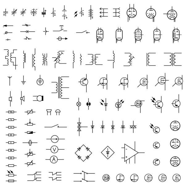 Set of icons of electronics.