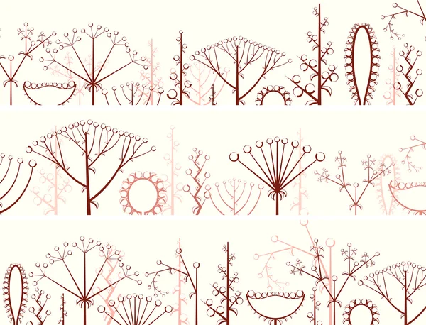 Horizontal banner of different types of inflorescence. — Stock Vector