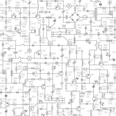 elektrik devresi imzaları ile sorunsuz arka plan.