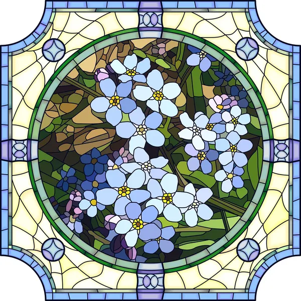 Ilustración vectorial de flor azul forget-me-not . — Vector de stock