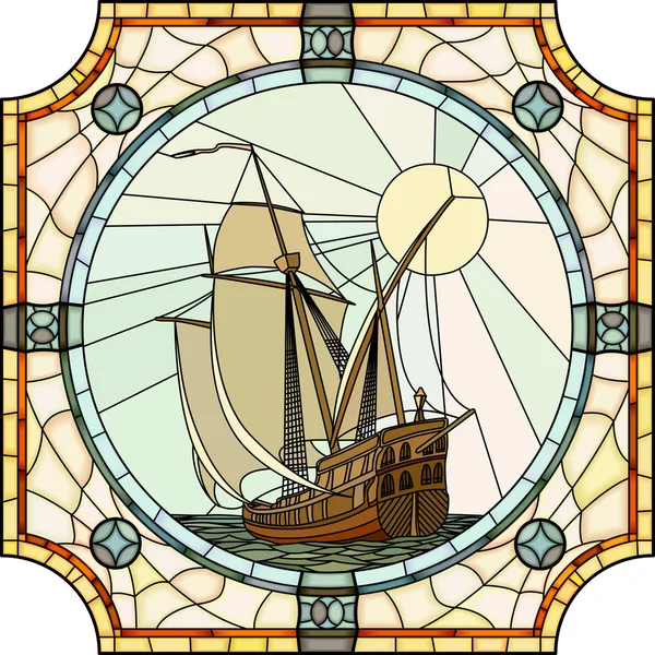 Illustrazione di navi a vela del XVII secolo . — Vettoriale Stock