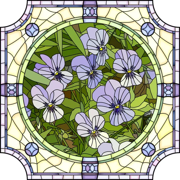 Illustrazione vettoriale di fiori viola viole . — Vettoriale Stock