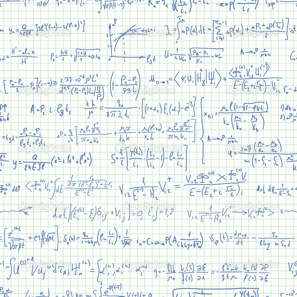 Seamless background of many formulas.