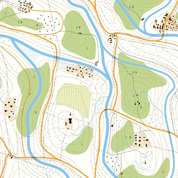 Seamless topographic map unknown territory. — Stock Vector