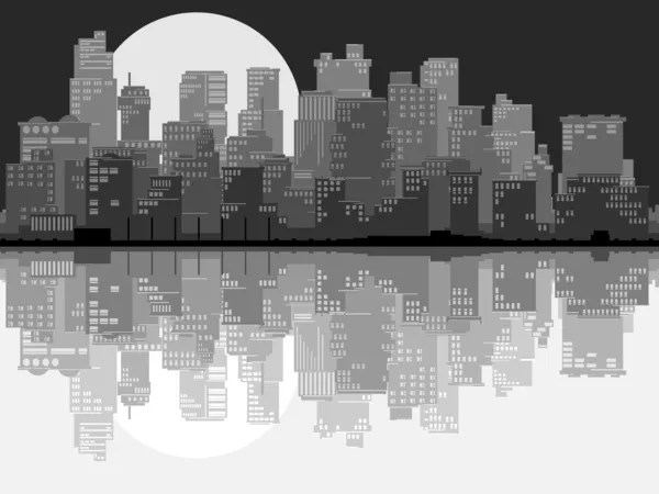 Illustration abstraite de la grande ville la nuit . — Image vectorielle