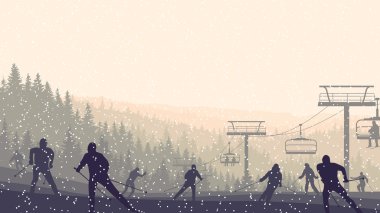 sabah kayakçı yatay şekilde iğne yapraklı fo hills