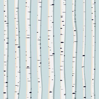 Vector seamless background of trunks birches. clipart