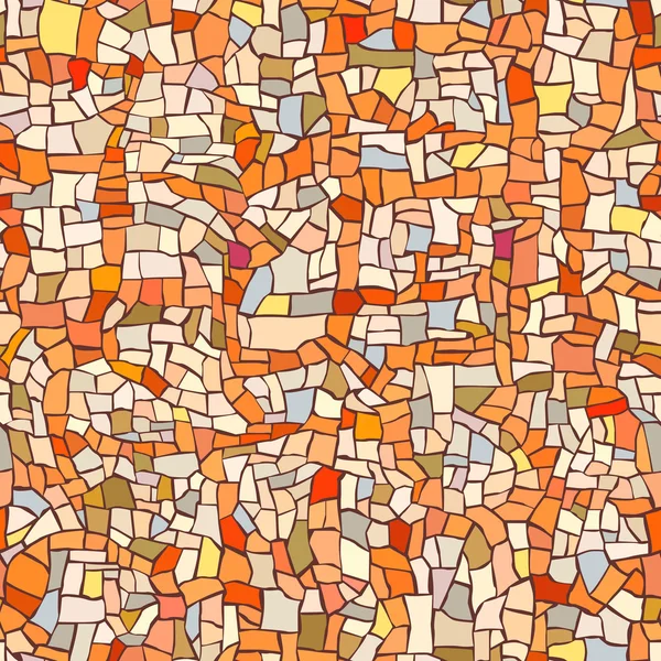 Nahtloses Muster aus orangefarbenem Marmormosaik. — Stockvektor