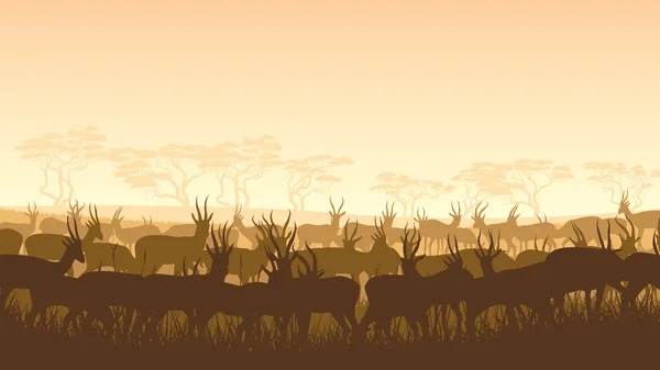 Illustration vectorielle d'animaux sauvages dans la savane africaine . — Image vectorielle