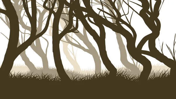 Ilustración horizontal del bosque de pinos . — Vector de stock