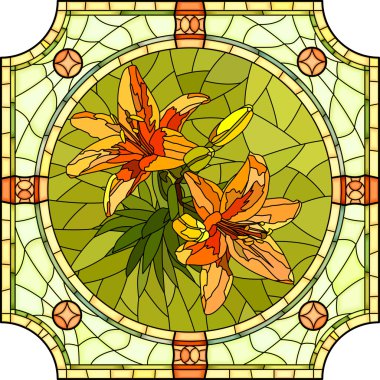 Vector illustration of flower orange lilies.
