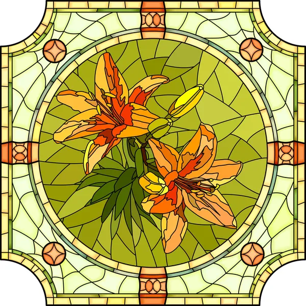 Ilustración vectorial de flores lirios naranja . — Archivo Imágenes Vectoriales