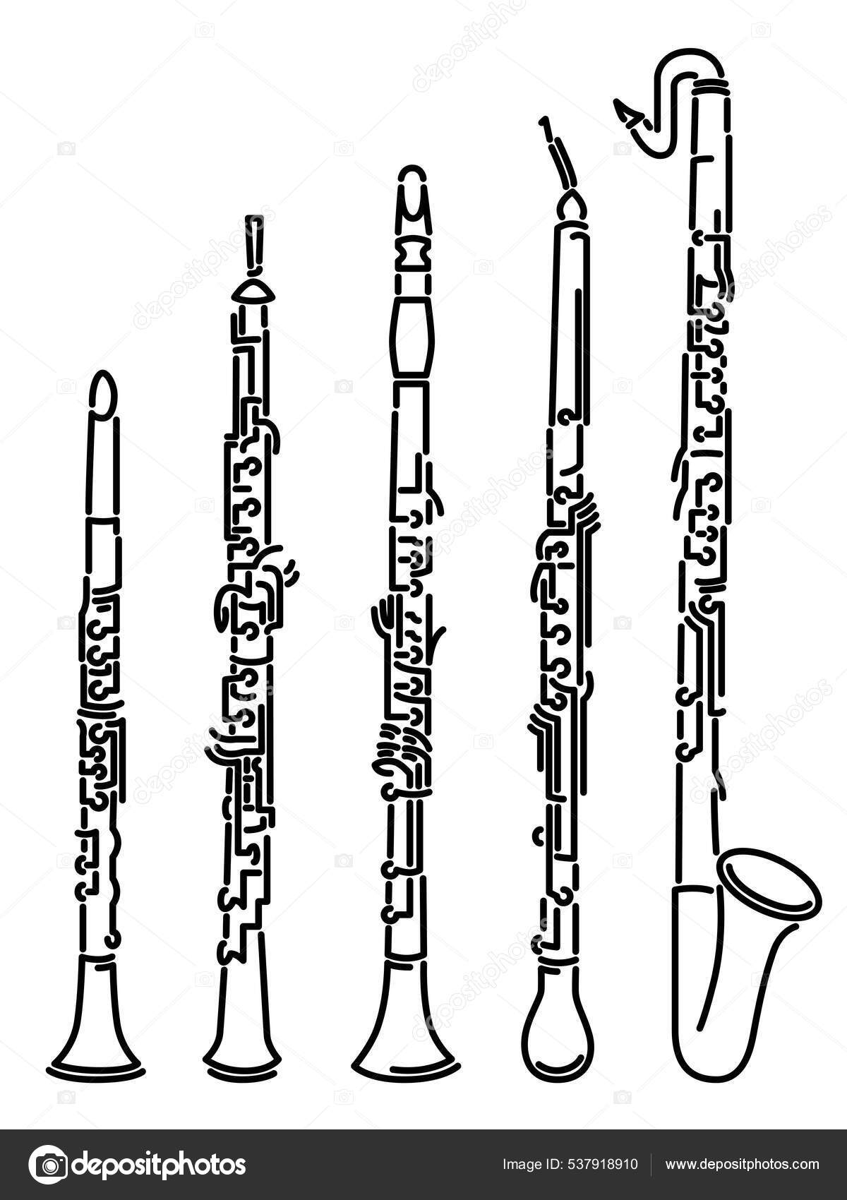 Cartoon clarinet transparent background PNG clipart | HiClipart