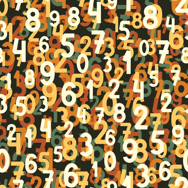 Seamless Background Many Colorful Numbers Signs Black — стоковый вектор