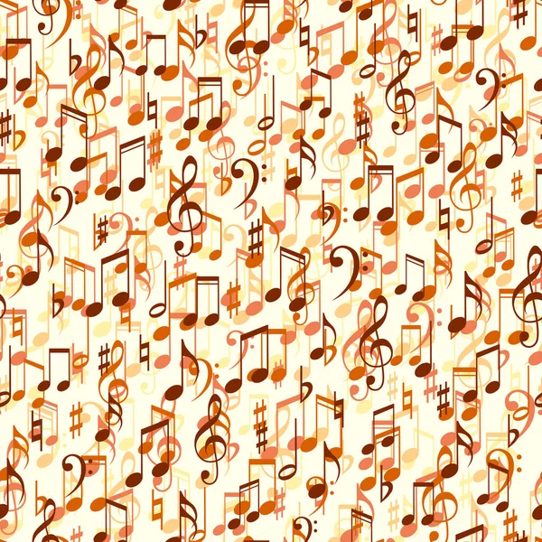 Müzikal Işaretleri Olan Kusursuz Arkaplan Notalar Farklı Süreler Bas Trible — Stok Vektör
