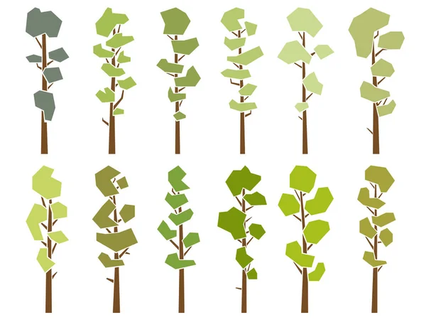 扁平设计高松光树干 的一组简单矢量图像 — 图库矢量图片