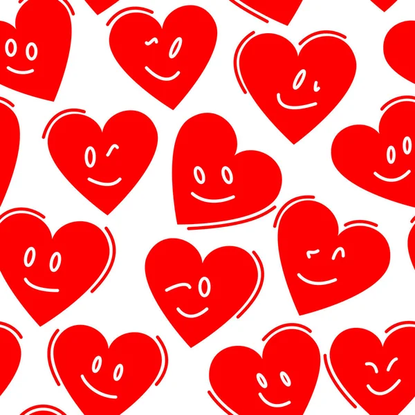 Fondo Simple Sin Costuras Con Imágenes Corazones Rojos Símbolo Del — Vector de stock