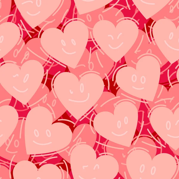 Fundo Simples Sem Emenda Com Imagens Corações Rosa Símbolo Amor — Vetor de Stock